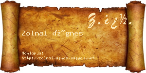 Zolnai Ágnes névjegykártya